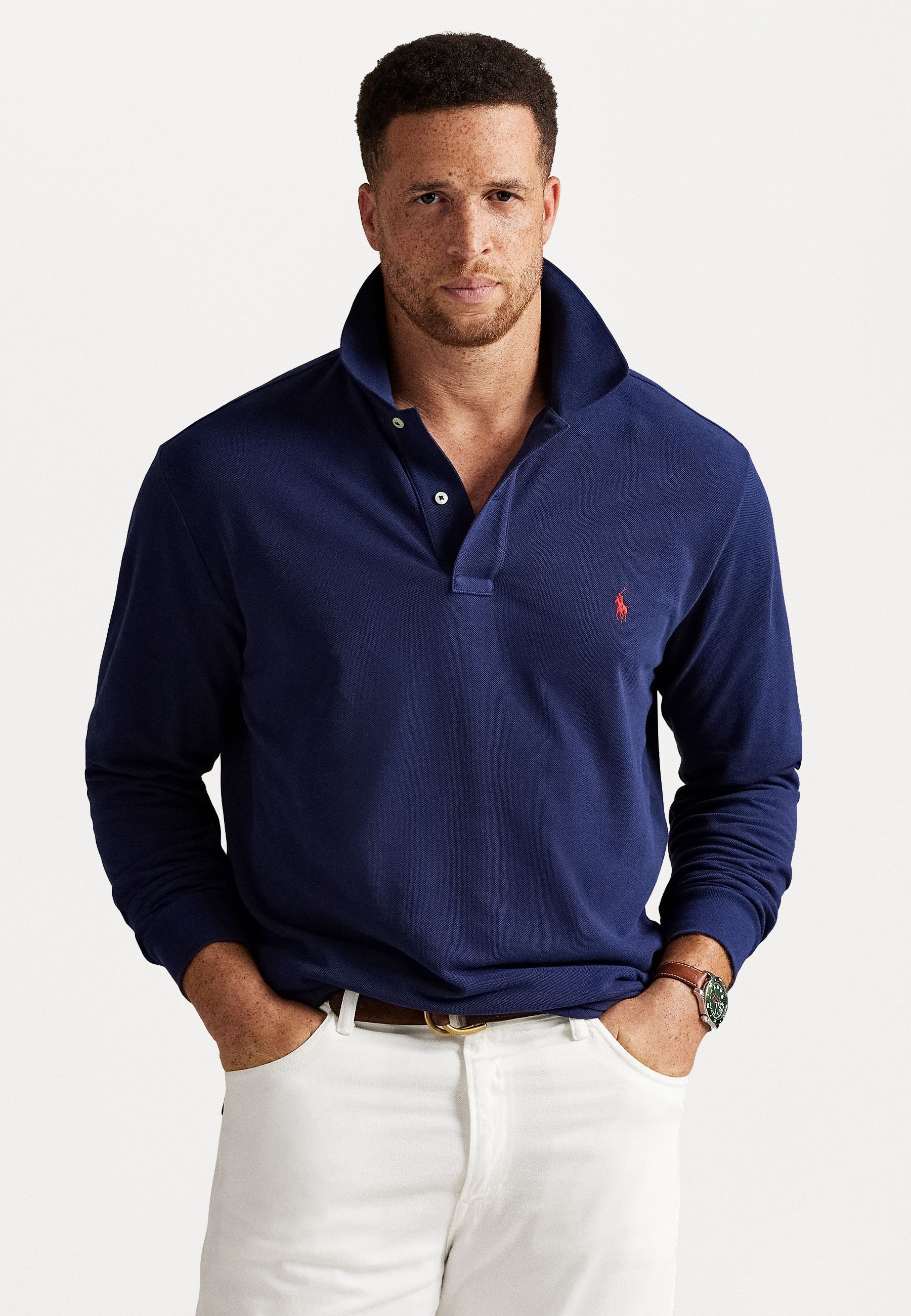 Polo Ralph Lauren Grandes Tailles - Manches Longues - Polo - Bleu marine Newport