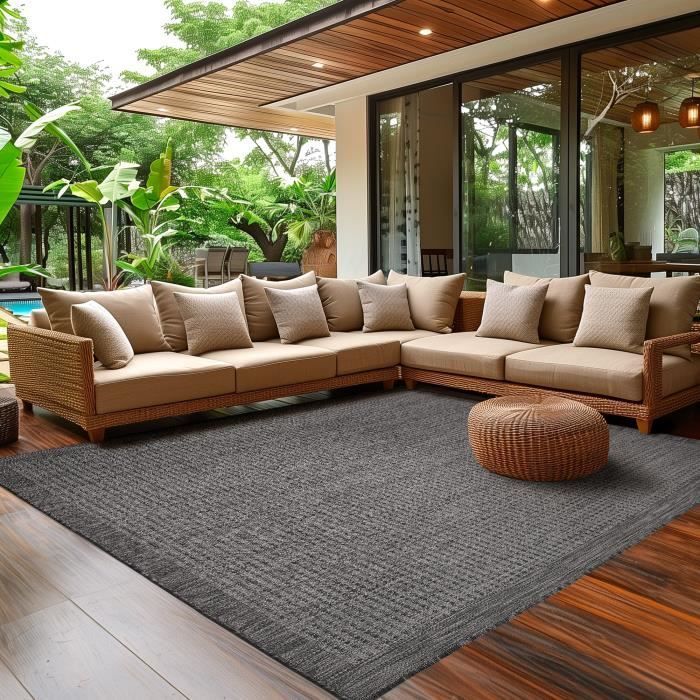 Alfombra - SIMPEX - Alfombra de cocina - Resistente a la intemperie - Lavable - 240 x 340 cm Negra