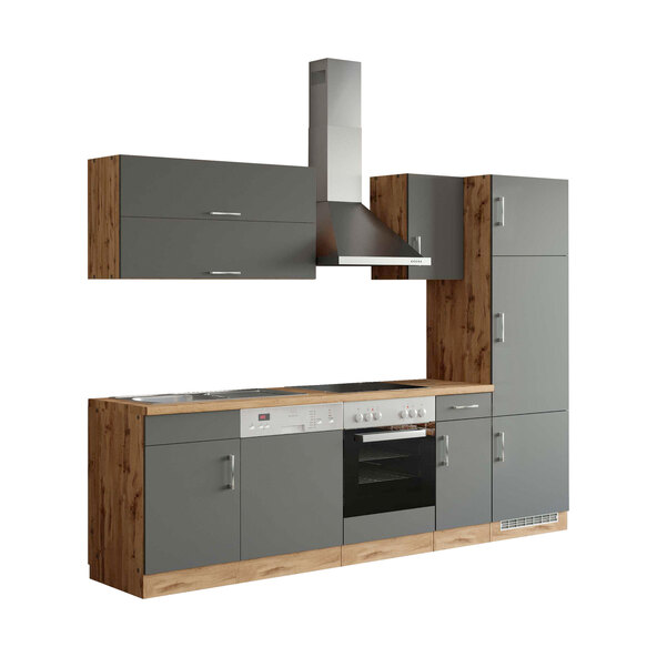 Armário de cozinha PORTO, 270 cm, antracite/wotan