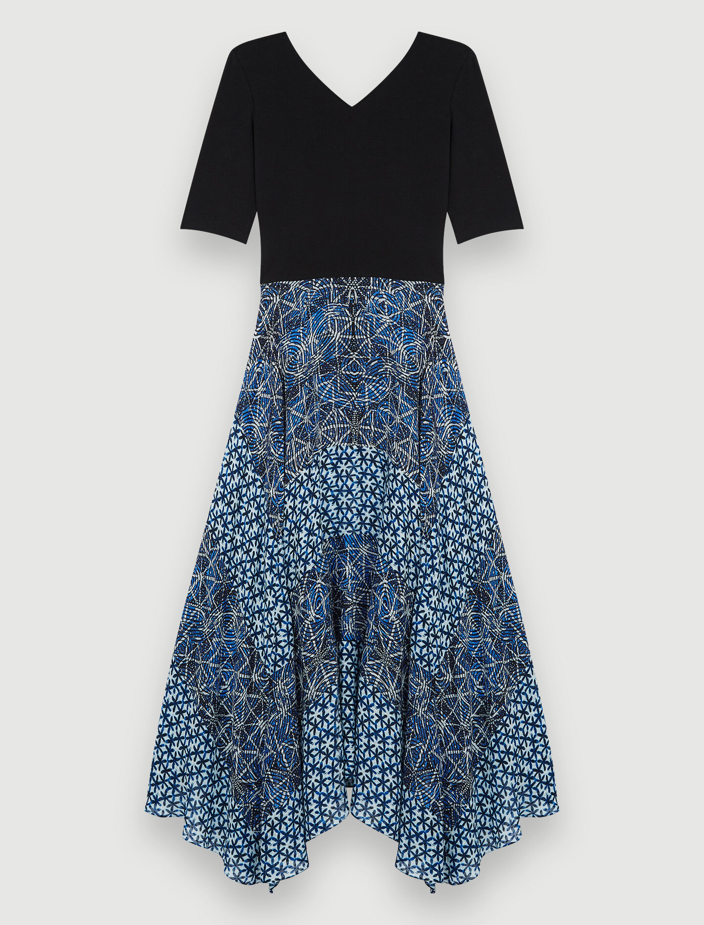 Rochie cu imprimeu trompe l'oeil - Indigo