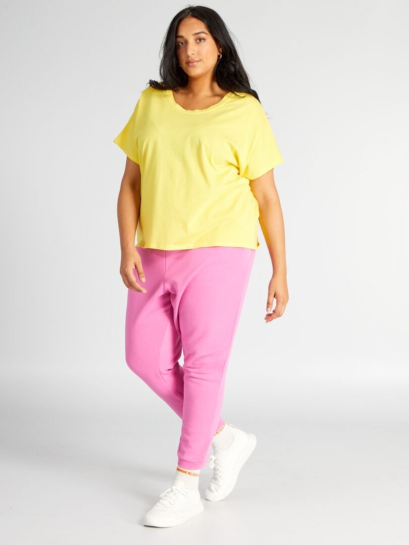 T-shirt met ronde hals - GEEL