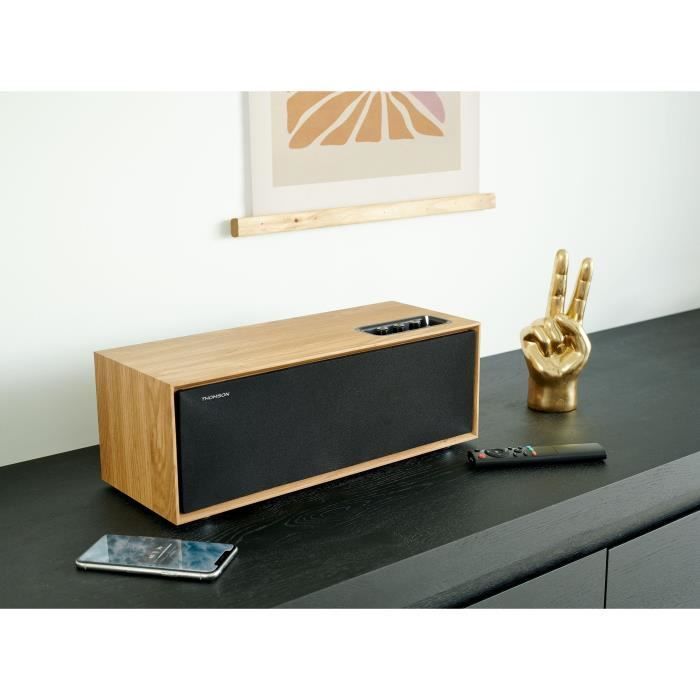 Altavoz Bluetooth - THOMSON - WS702 - 150W - Madera - RCA, USB, AUX-IN, Audio para TV