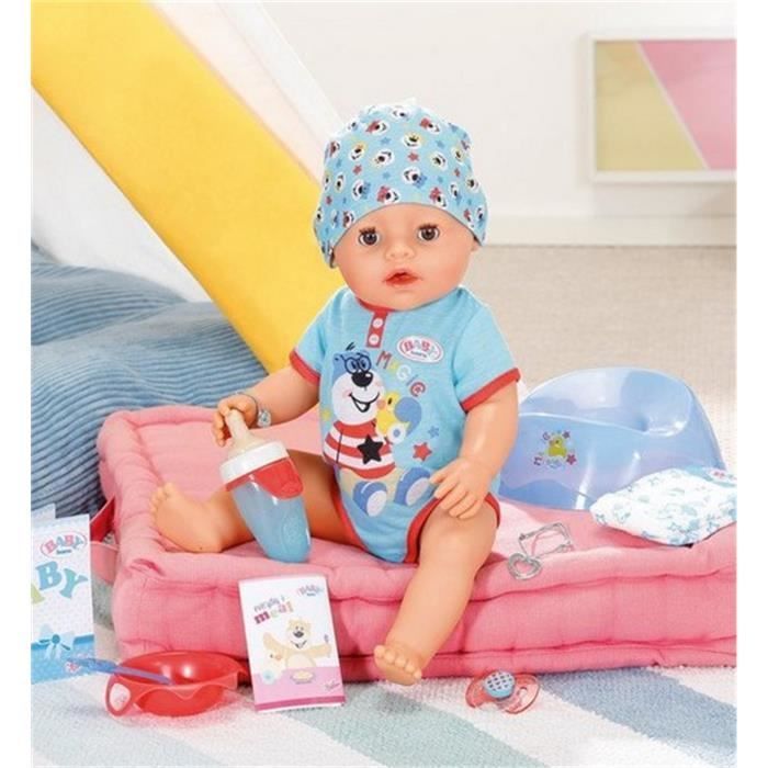 BABY BORN - Magic Boy - Poupée bébé garçon avec 11 accessoires - Mange, dort, pleure et utilise le pot - 43cm - dès 3 ans
