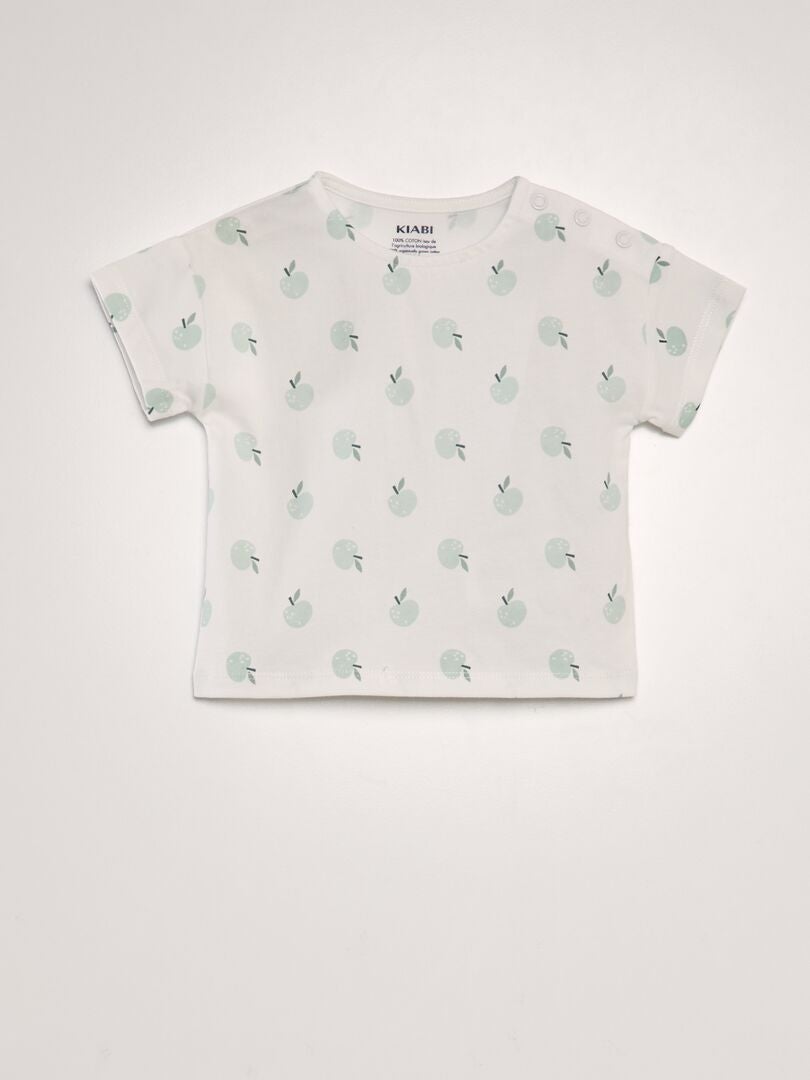 Conjunto de pijama curto - camiseta + shorts - 2 peças - BRANCO