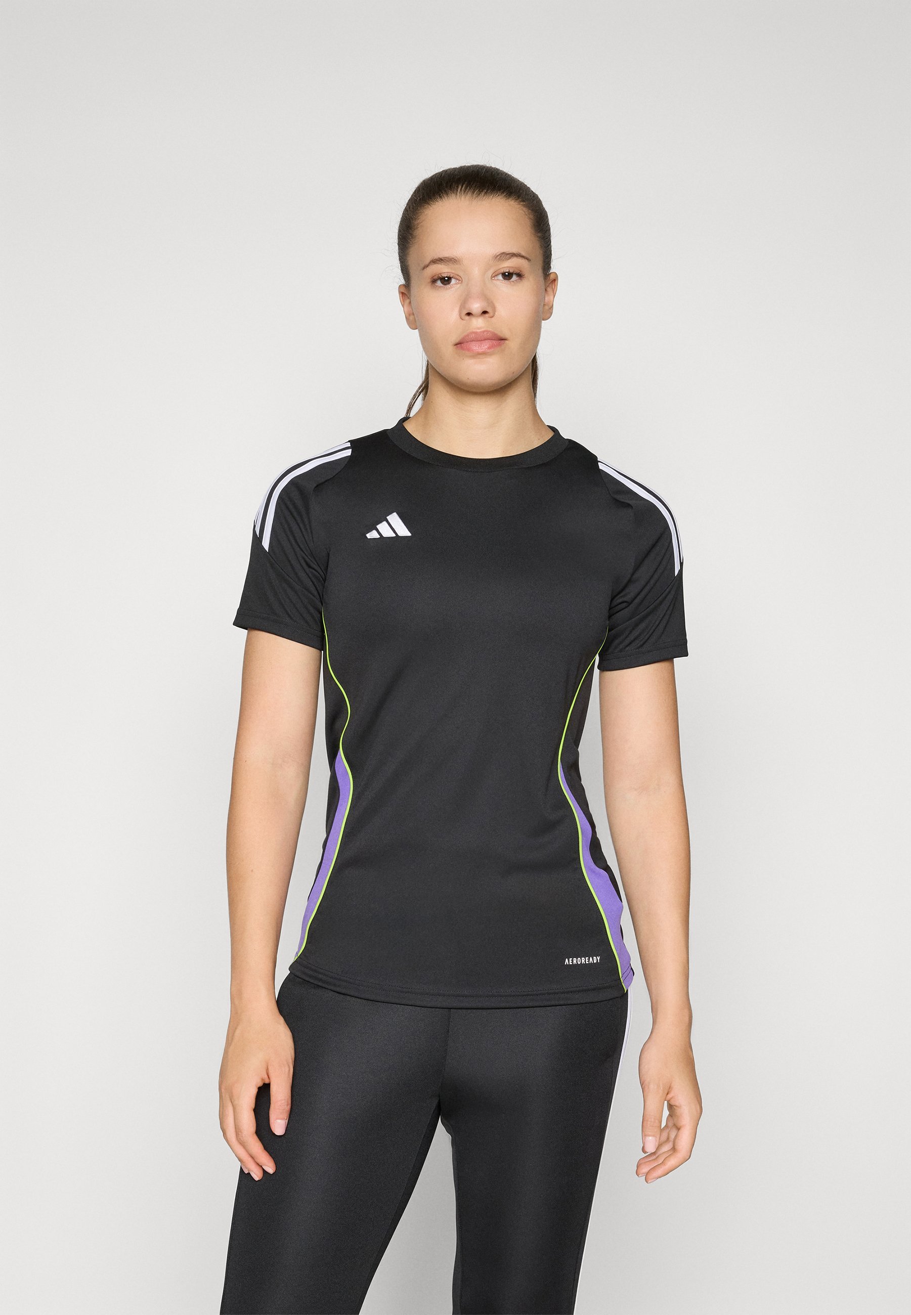 adidas Performance TIRO24 WOMEN - Sport T-shirt - zwart/paars rush