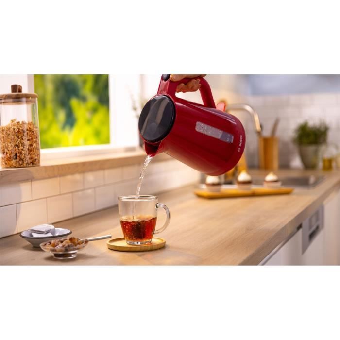 Bouilloire - BOSCH - TWK1M124 MyMoment - Rouge - capacité 1,7L - base 360° - filtre anti-calcaire