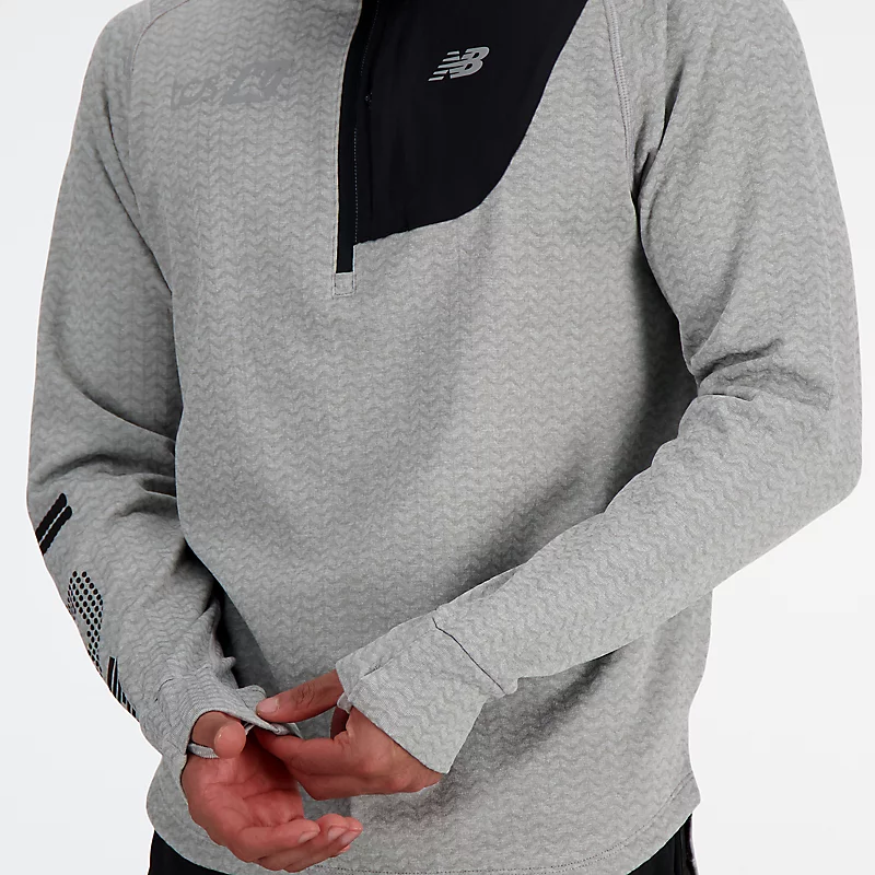 Genser med London Edition Graphic NB Heat Grid Half Zip – ATHLETIC GRAY