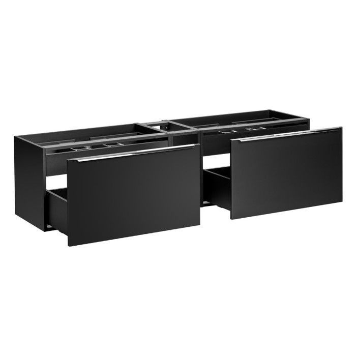 Conjunto para banheiro - GENÉRICO - Rosario Preto - Cuba dupla - 180 cm - Design moderno