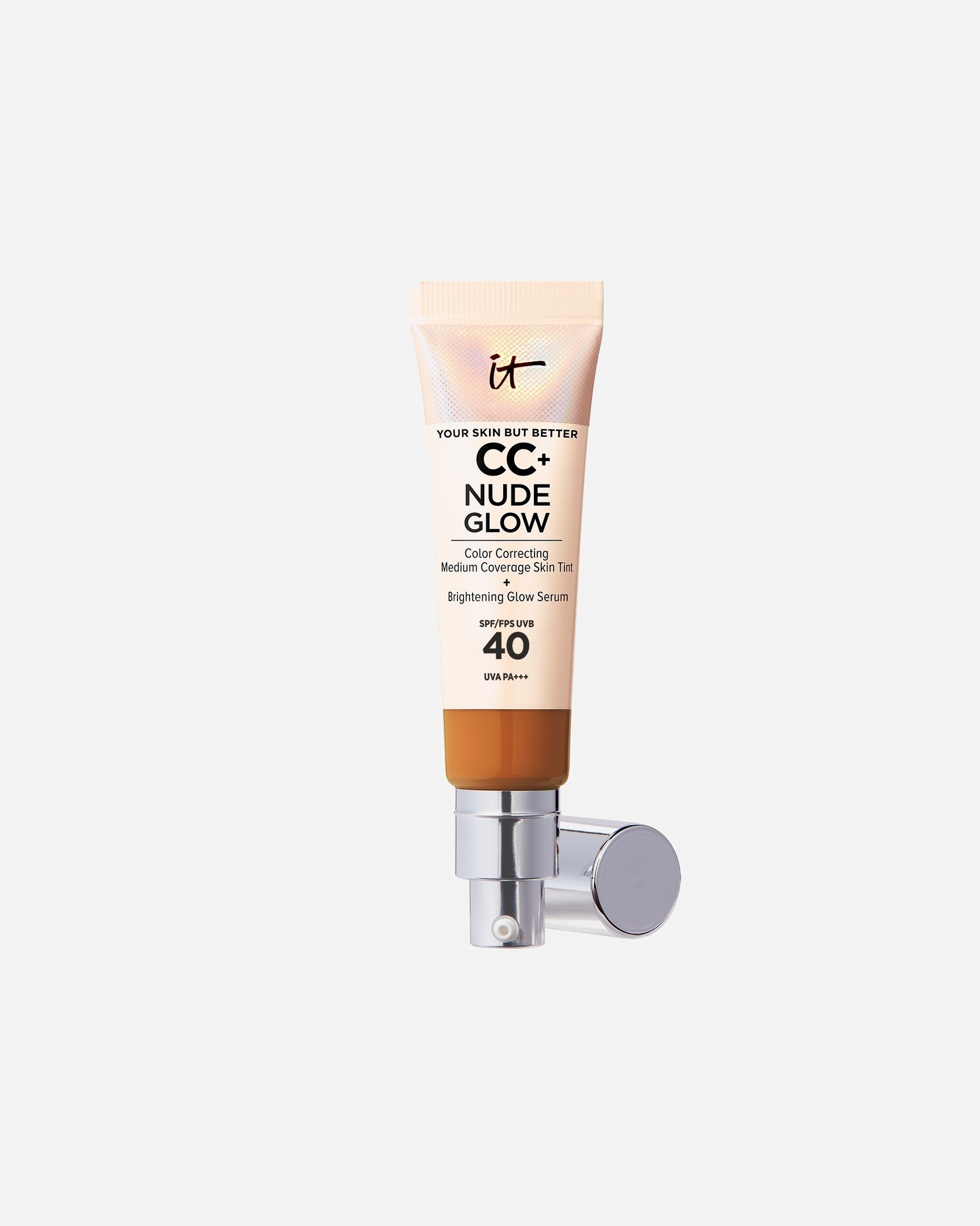 IT Cosmetics CC kremas „Your Skin But Better CC+ Nude Glow Medium Coverage“, tonuotas odos + švytėjimo suteikiantis serumas SPF 40 – 32 ml