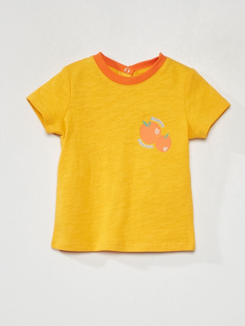 T-shirt met ronde hals en korte mouwen - WIT