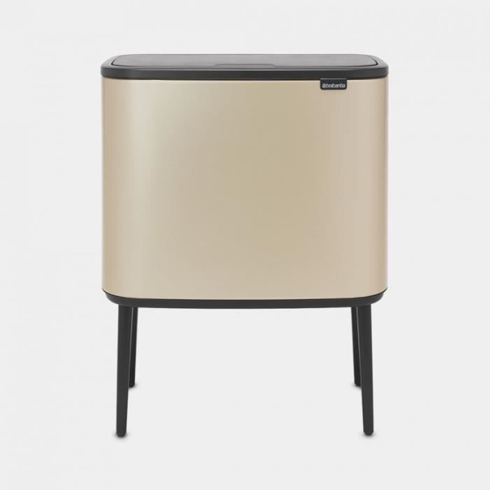 BRABANTIA Poubelle Bo Touch Bin - 3 x 11L - Metallic Gold