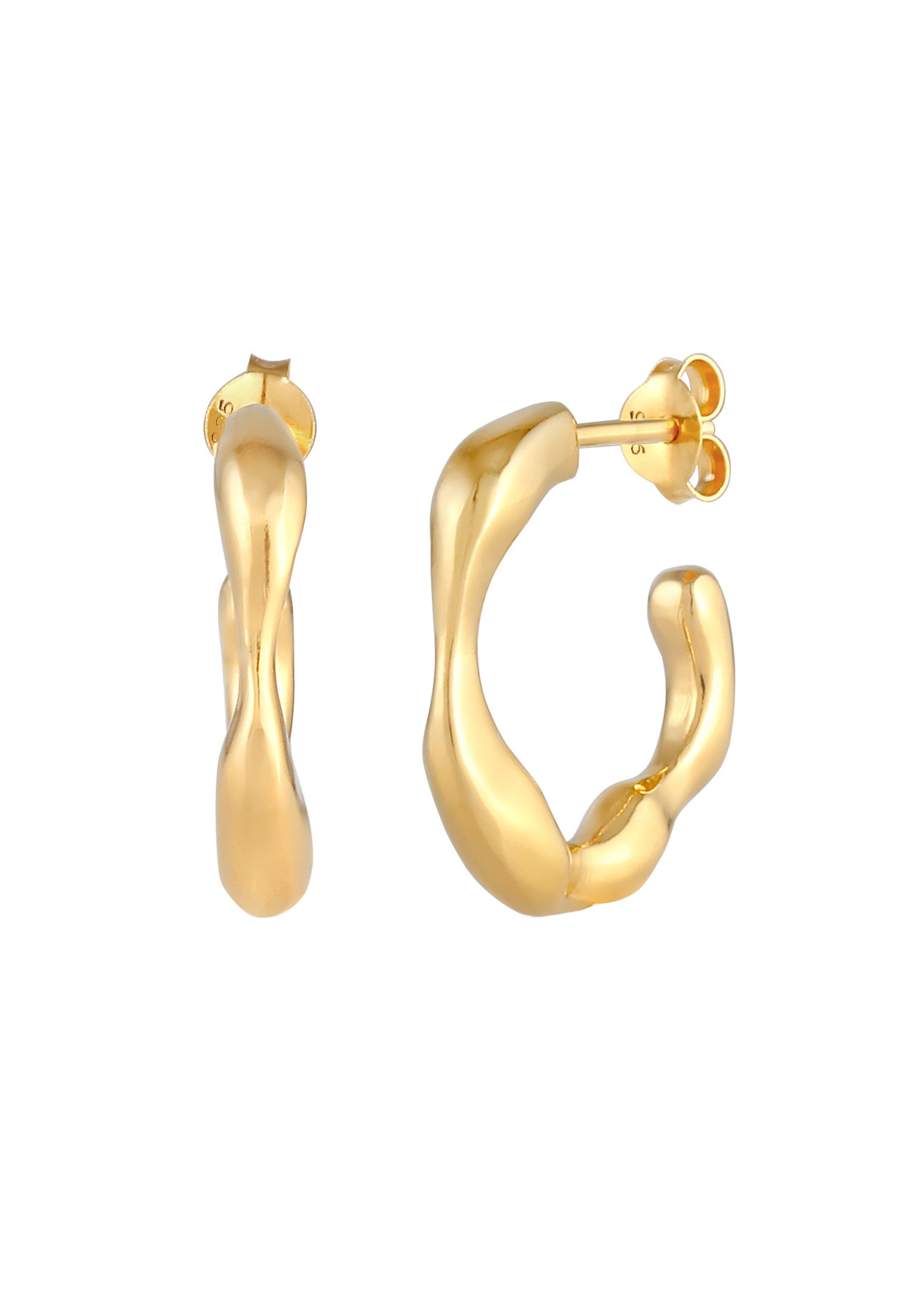 Elli PREMIUM Elli PREMIUM Boucles d'oreilles Femmes Créoles Texture Déclaration Élégante en argent sterling 925