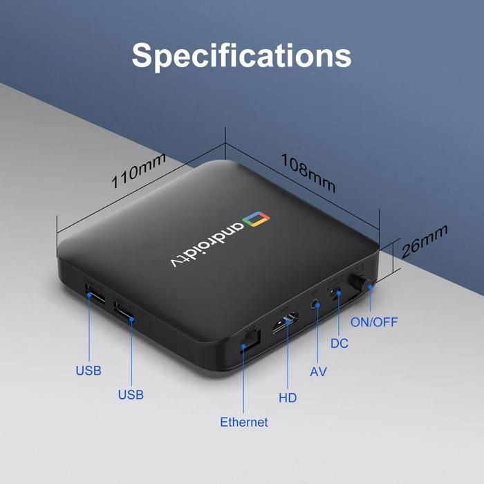 H96 Max Android TV Box - Android 14.0 4K HDR Quad Core 2G+16G WiFi2.4G/5G Google TV