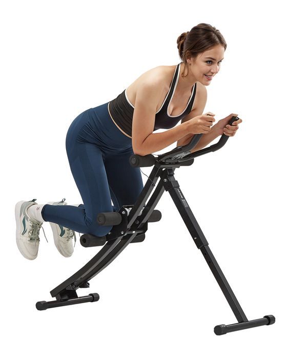 Máquina de entrenamiento abdominal plegable de doble vía VEVOR, de acero, 4 niveles ajustables, capacidad de 200 kg.