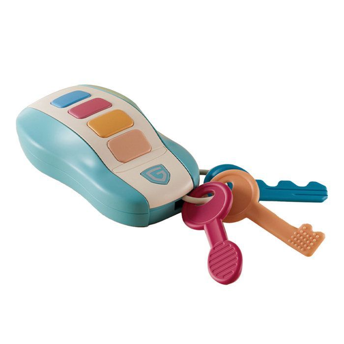 OMABETA Jouet de la clé de voiture à distance Faire semblant de jouer des clés de voiture 4 sons 10 chansons jeux poupon Rouge Bleu