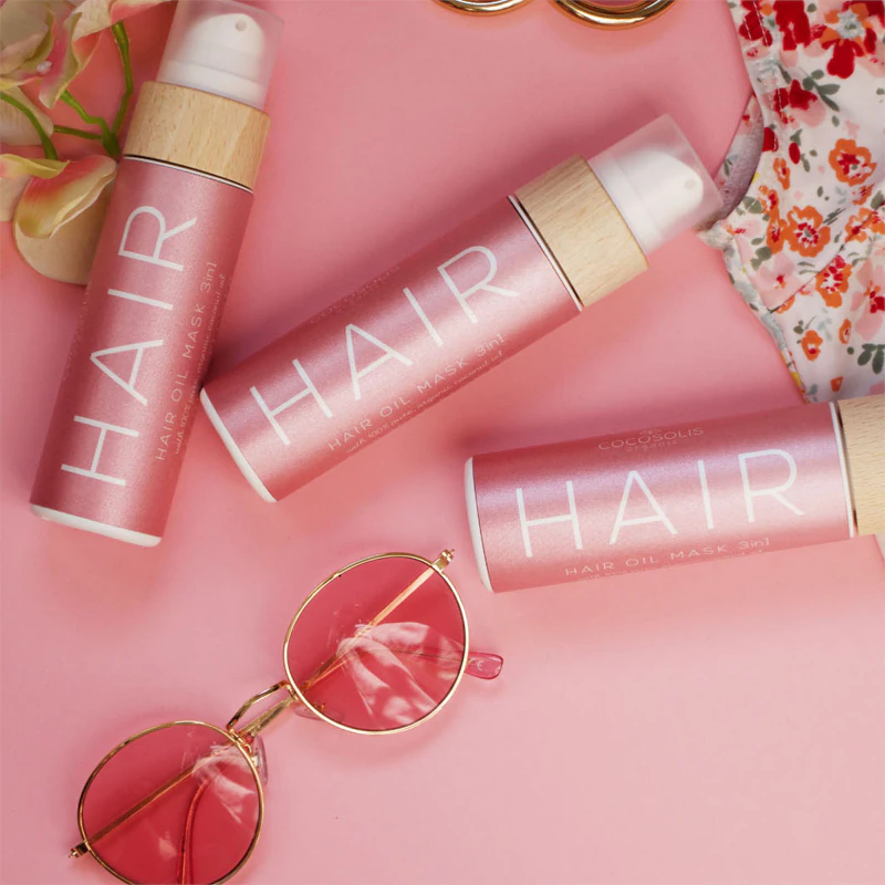 Máscara capilar COCOSOLIS HAIR em óleo para cabelos secos e danificados.