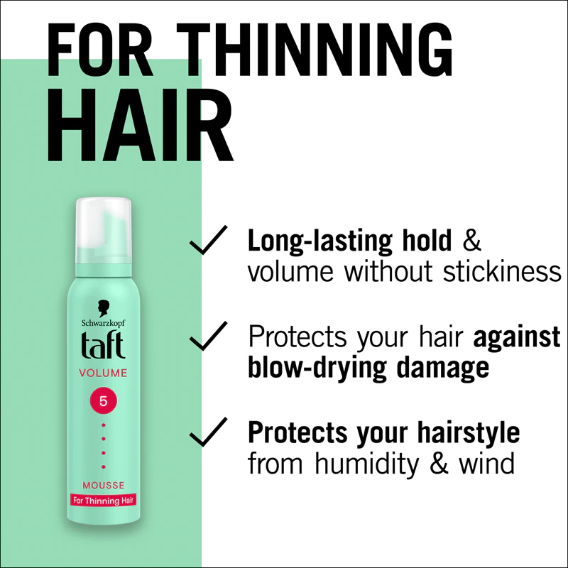 Mousse capilar Schwarzkopf Taft Volume para cabelos fracos e com queda.
