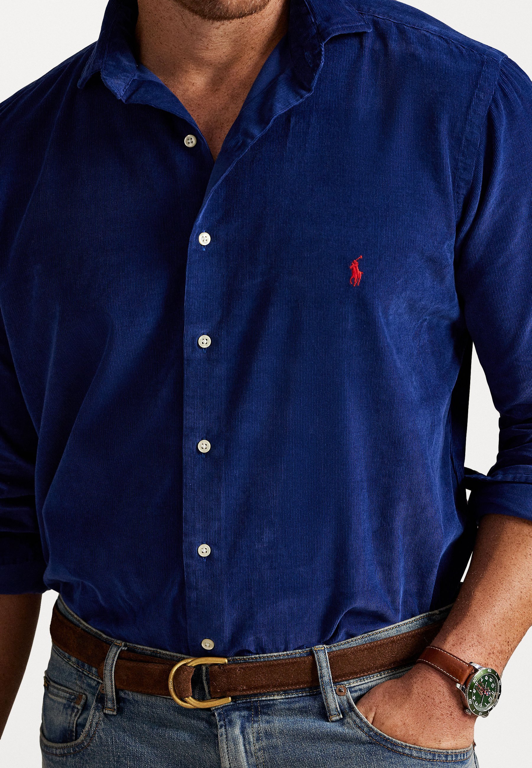 Polo Ralph Lauren Big & Tall FINE-WALE CORDUROY SHIRT - Košile - black