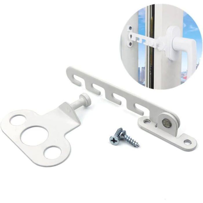 2-Piece Casement Window Restrictor, Window Restrictor, No-Drill Window Restrictor, Open Window Blocker