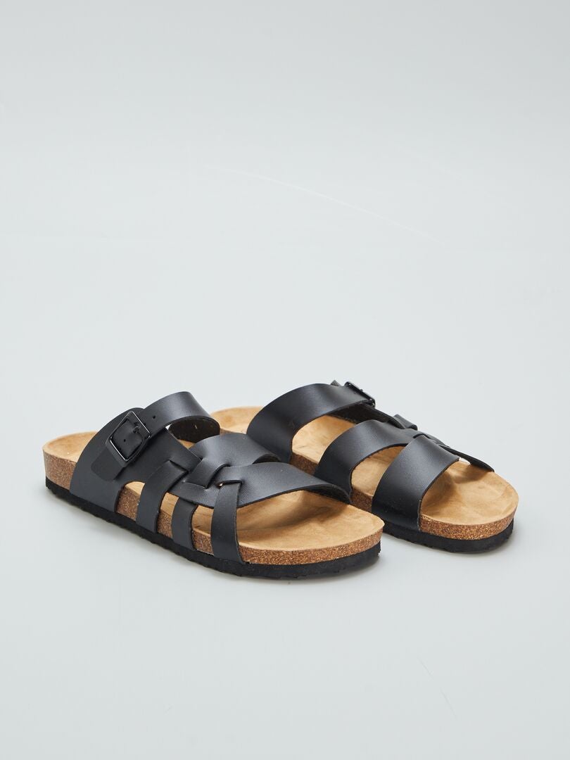 Mules de color liso - negro