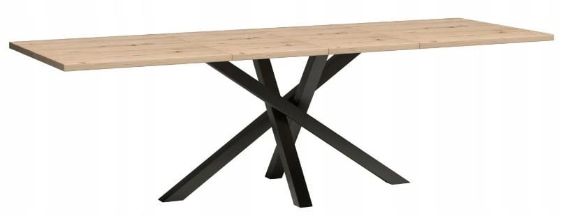 Dąb Artisan STÓŁ ROZKŁADANY 160-240-260 CAMPA metalowe nogi