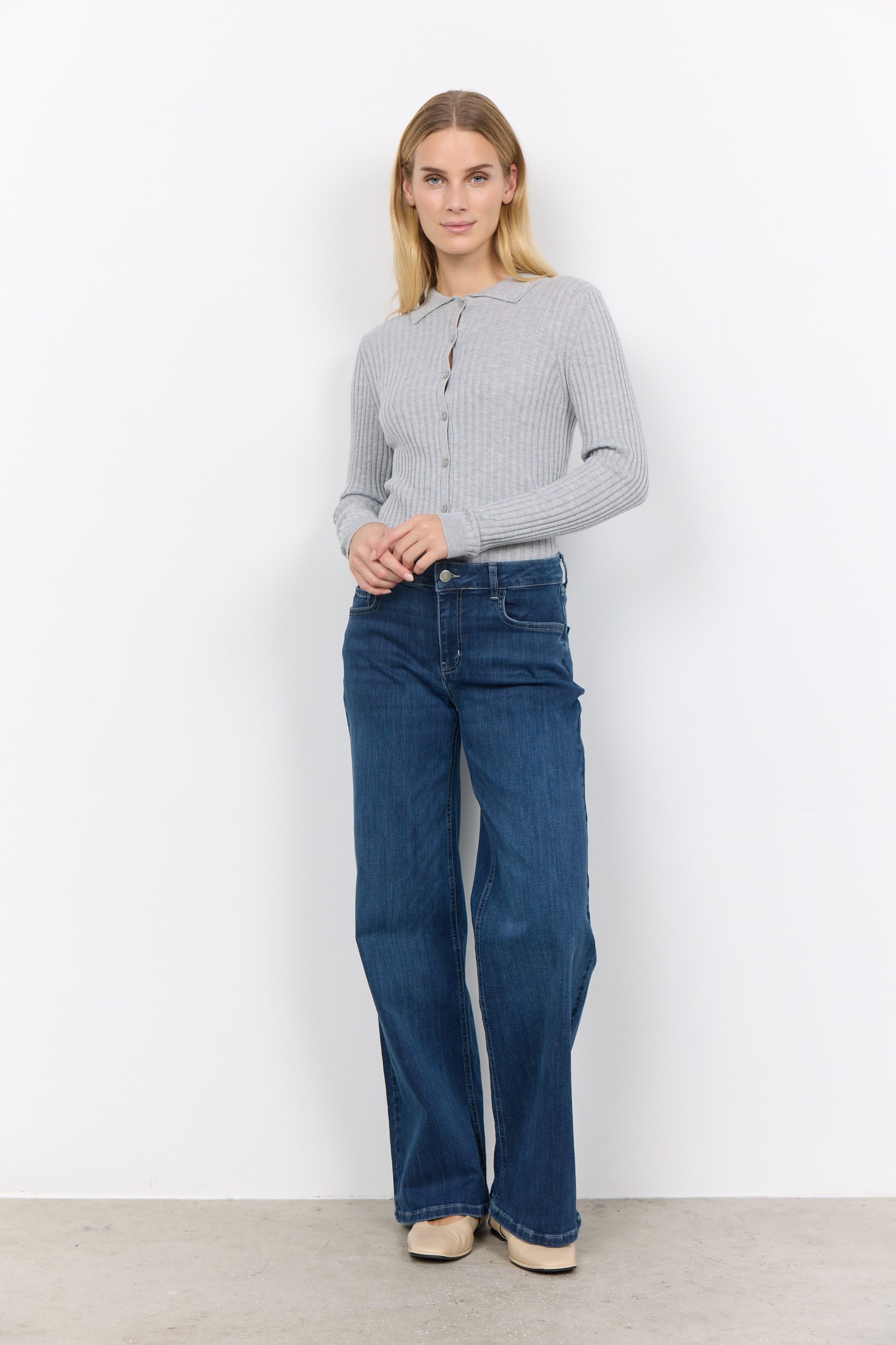 Jean évasé Soyaconcept - denim bleu foncé