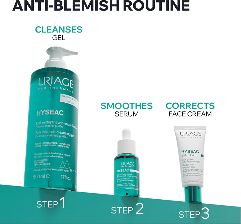 Uriage Hyseac Gel de Limpeza: gel de limpeza suave para rosto e corpo.