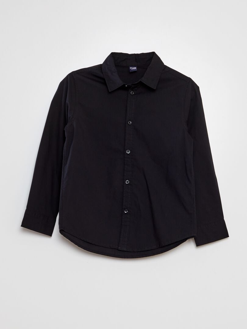 Camisa de popelina - NEGRA