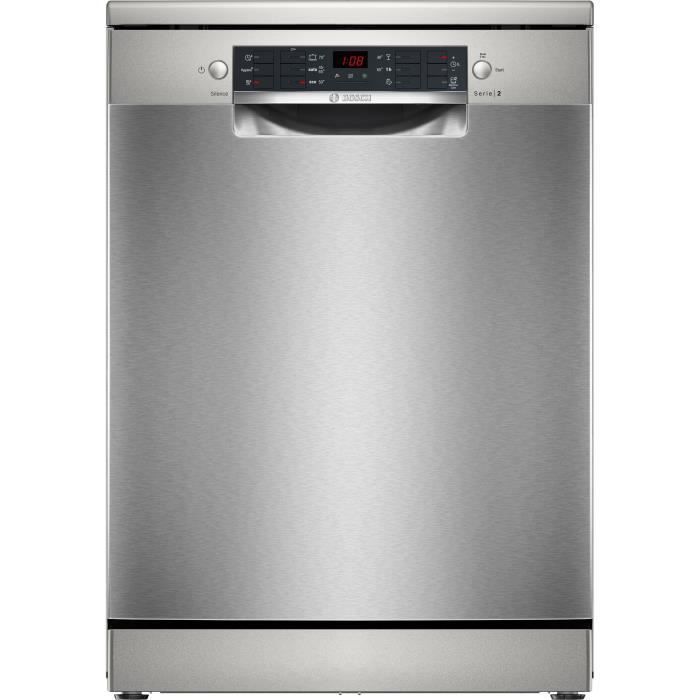 Lavastoviglie a libera installazione BOSCH SMS26AI01F SER2 - 12 coperti - Piano cottura a induzione - Larghezza 60 cm - 48 dB - Acciaio inox spazzolato