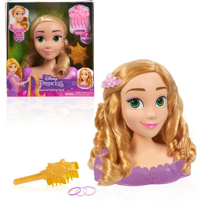 Cabeza para peinar - Princesa Disney - Rapunzel - 6 accesorios - Para mayores de 3 años