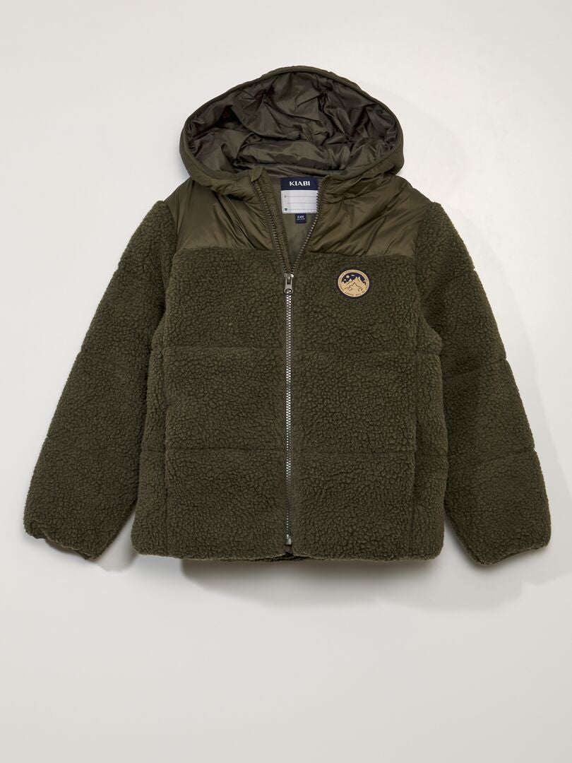 Tweedelige donsjas met sherpa-voering - KHAKI
