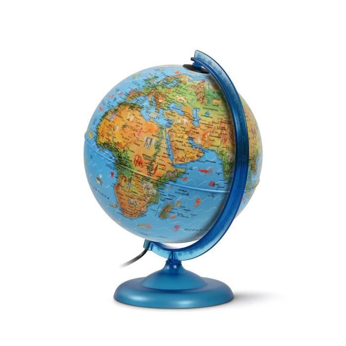 Globo iluminado - JPC Creations - 25 cm - Azul - Mapa ilustrado