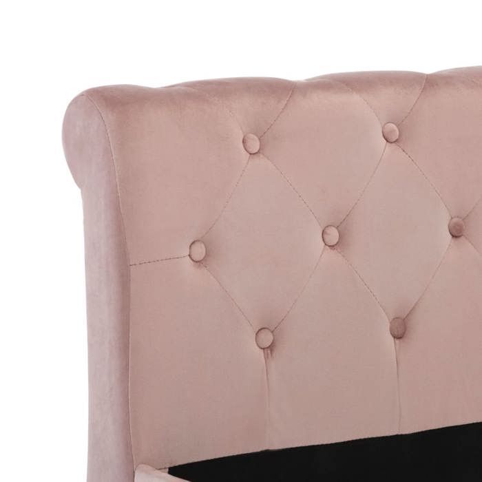 Rosa 200 x 200 cm - Letto in legno - Portata massima 150 kg - Struttura letto - Materasso non incluso - Velluto rosa 200x200 cm 005_679351