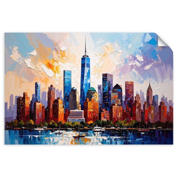 Naklejka na ścianę do salonu sypialni Feeby Nowy Jork Manhattan 30x20