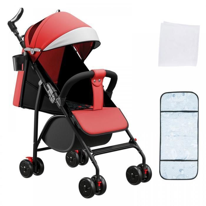 Boy's Stroller - MIPAN - Ultra-Lightweight Baby Stroller - Foldable and Reclining from Birth to 25 kg - Red