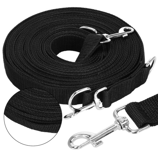 Treningowa smycz taśmowa dla psa 10m do 15 kg czarna