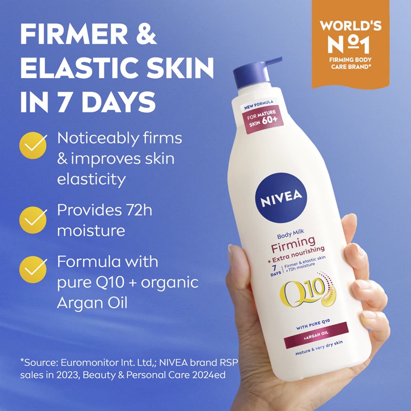 NIVEA Q10 učvrstitveno + ekstra hranljivo mleko za učvrstitev telesa