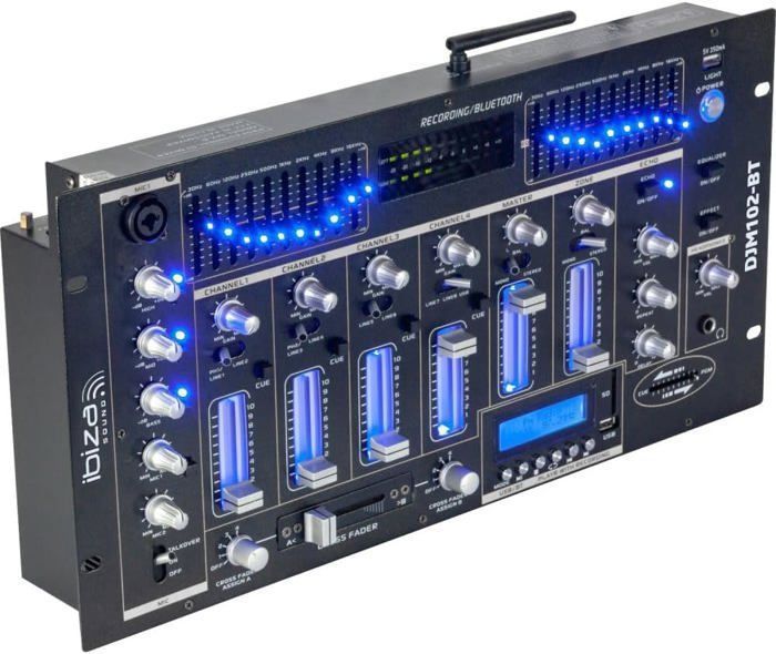DJ Pack Sono Amplifier Ibiza Sound AMP300-MKII 480W - Bluetooth Mixer DJM102-BT USB Jack XLR - RCA Jack speaker cables included