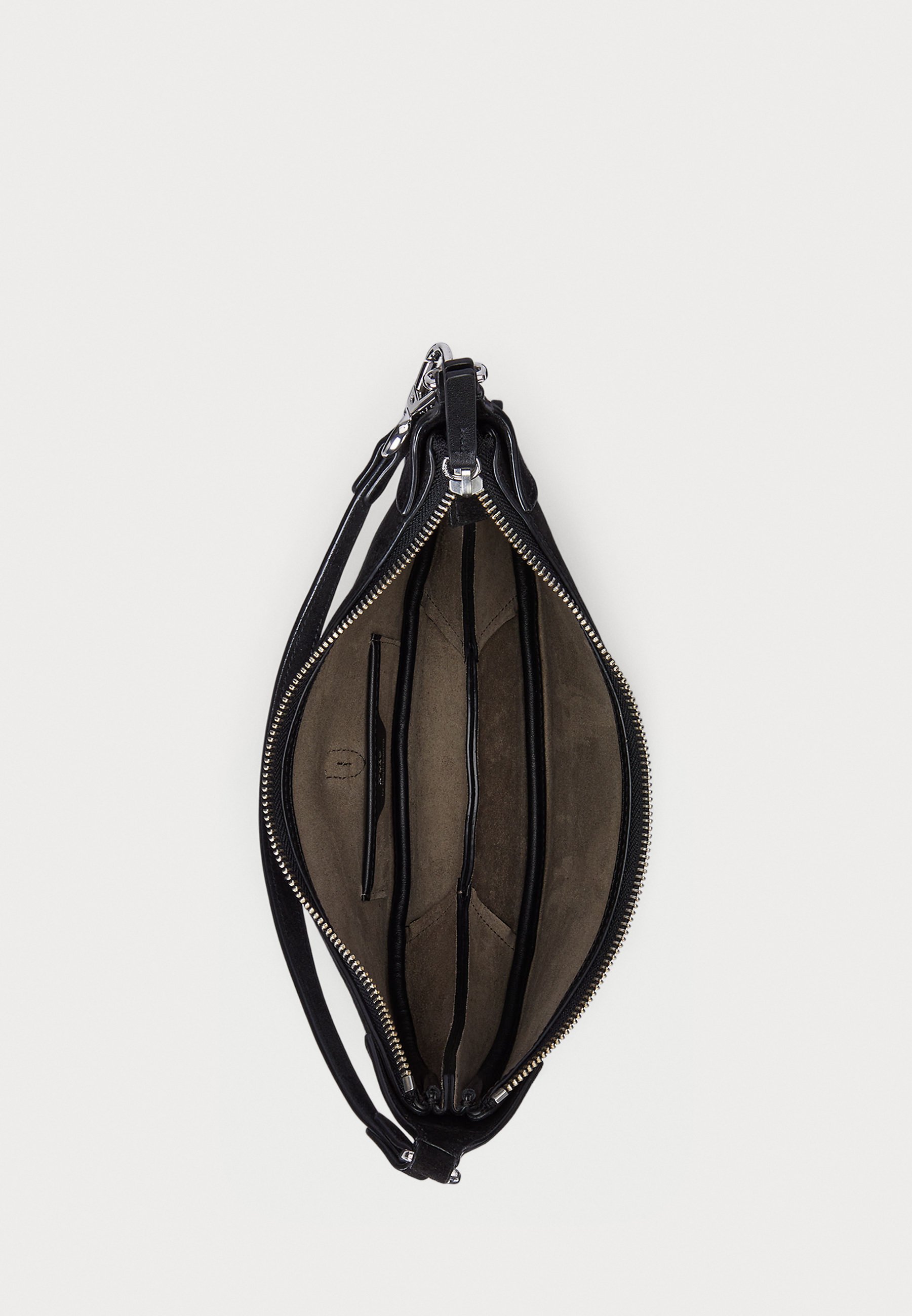 Sac bandoulière Polo Ralph Lauren Polo ID à franges en daim noir - Sac à main