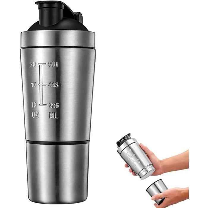 Shaker per proteine in acciaio inossidabile, shaker per bottiglie di proteine, shaker per proteine con sfera shaker multicolore