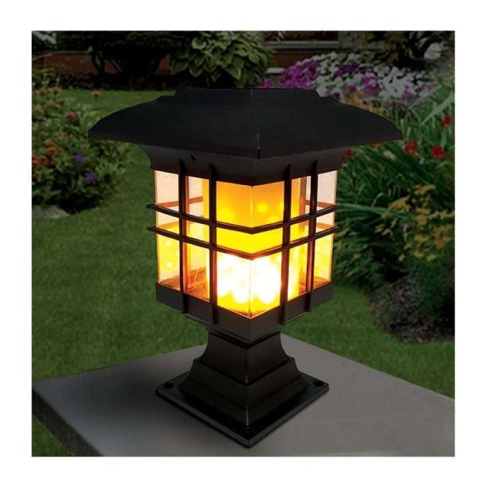 Lampe solaire - GENERIQUE - Effet flamme - Noir - LED intégrée - Energie solaire