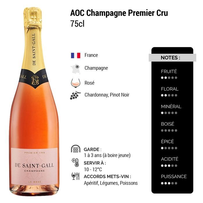 De Saint-Gall Champagne Premier Cru Le Rosé Brut (3x75cl)