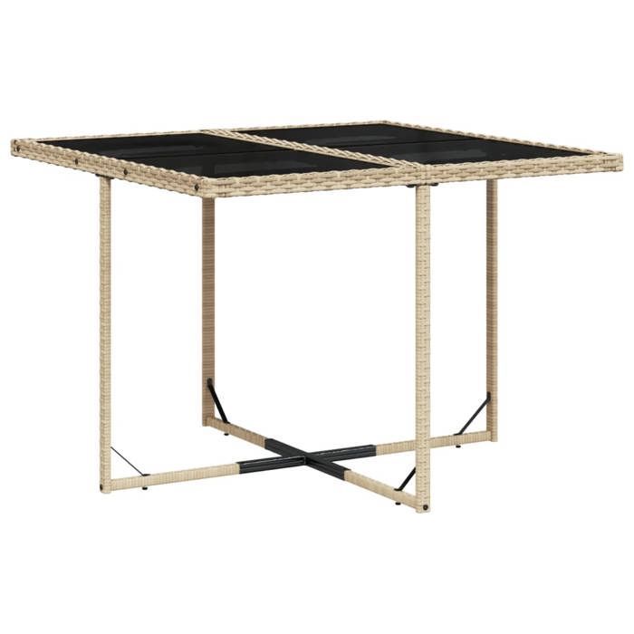 92476899 & 5-piece garden dining set with cushions, garden table and 4 chairs - beige rattan mix