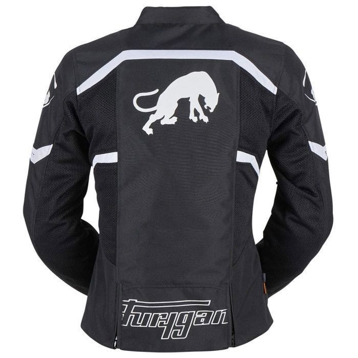 Jaqueta feminina Furygan Mystic para motociclistas - preta/branca - tamanho XL