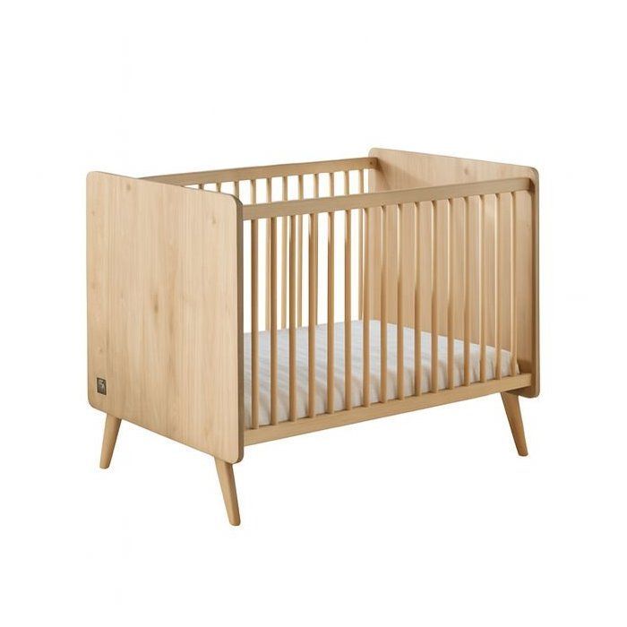 Cuna para bebé - 120 x 60 cm - Colchón incluido - Arty - Roble liso/Haya - SAUTHON
