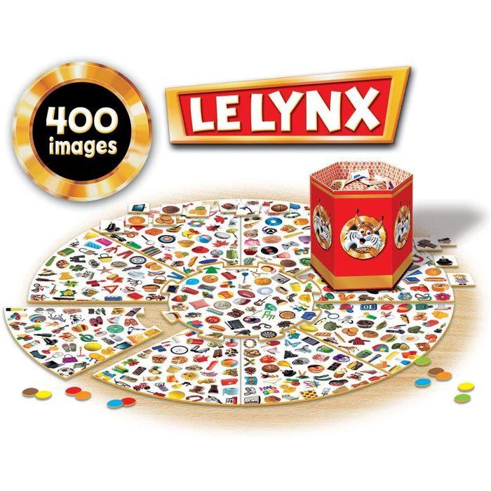 Le Lynx 400 Images, Educa, Jeu de société Famille et Enfants, Renforce la mémoire visuelle et les réflexes, dès 6 Ans (16042)