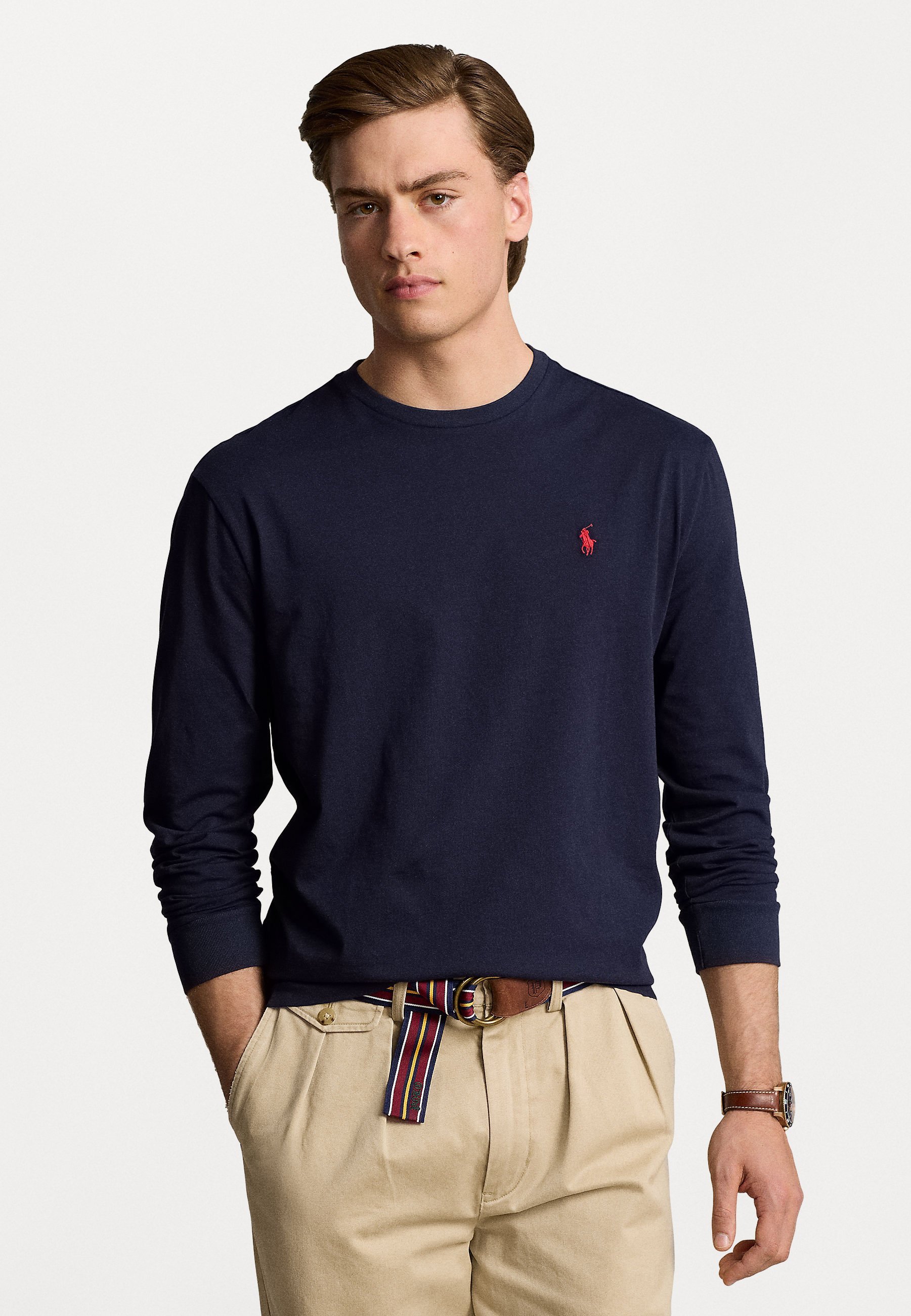 Polo Ralph Lauren T-shirt manches longues coupe classique en jersey - encre