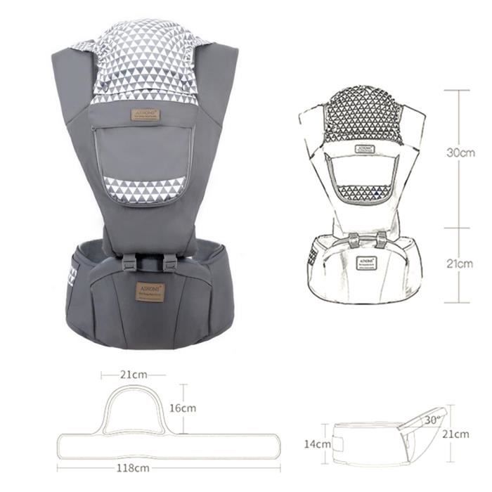 Front Premium Hipseat Baby Carrier, Multifunctional, Ergonomic, 100% Cotton, Rotating Butterfly Buckle, 6 Positions