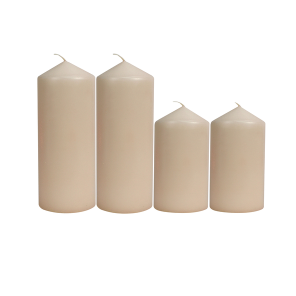 Lanterna/vela para lareira, conjunto de 4, cor areia