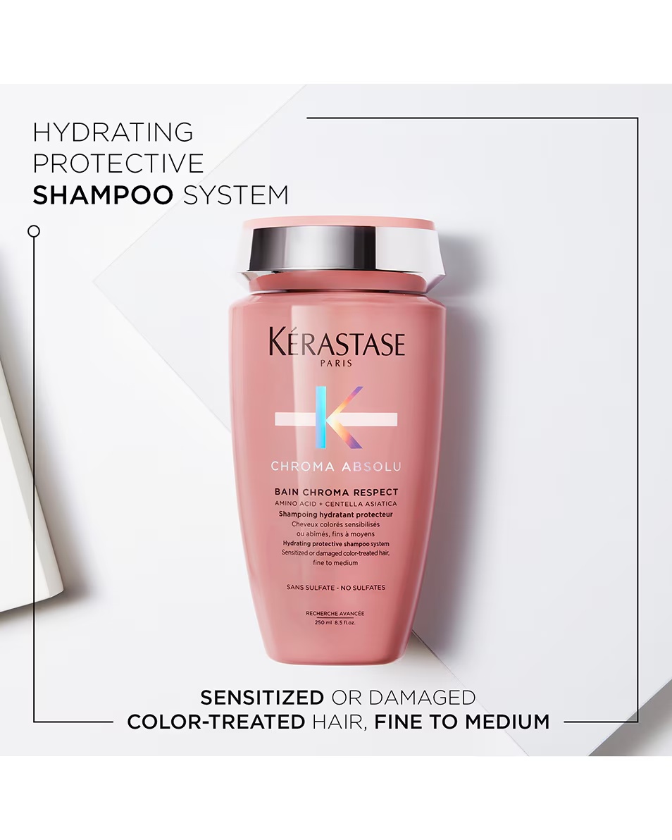 Șampon hidratant protector KÉRASTASE CHROMA ABSOLU BAIN CHROMA RESPECT pentru păr subțire și vopsit